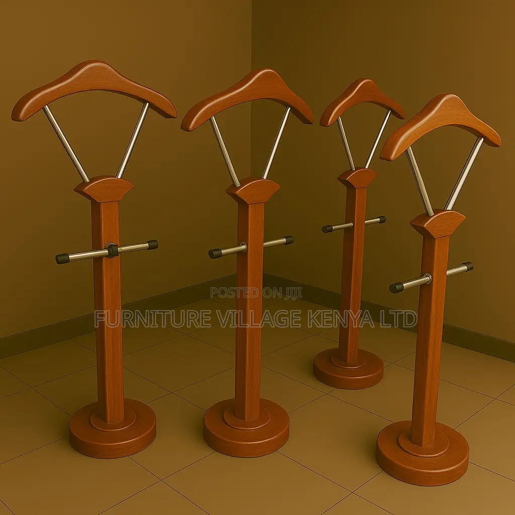 Coat Hanger; Modern Mahogany Office Coat Hanger