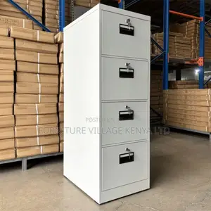 Office Cabinet; 4-drawer Metallic Filing Office Cabinet