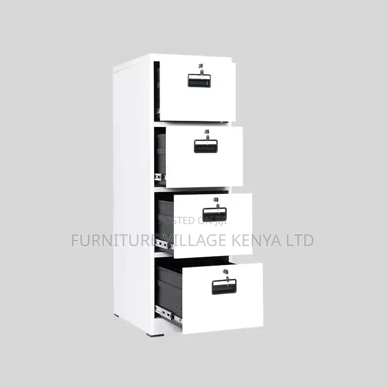 Office Cabinet; 4-drawer Metallic Filing Office Cabinet