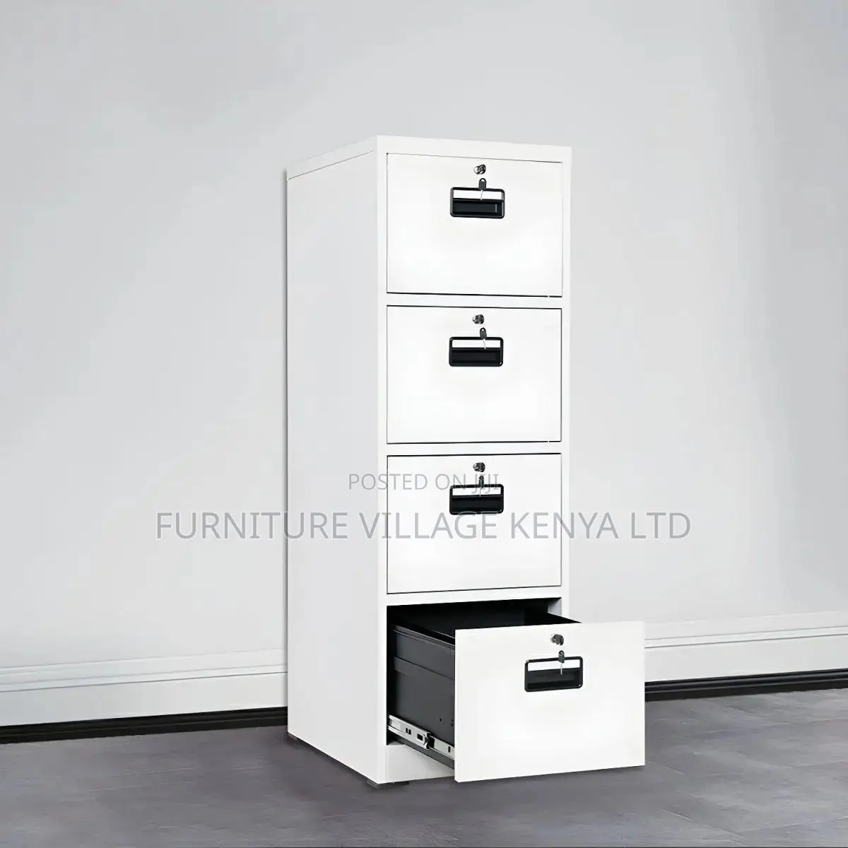 Office Cabinet; 4-drawer Metallic Filing Office Cabinet
