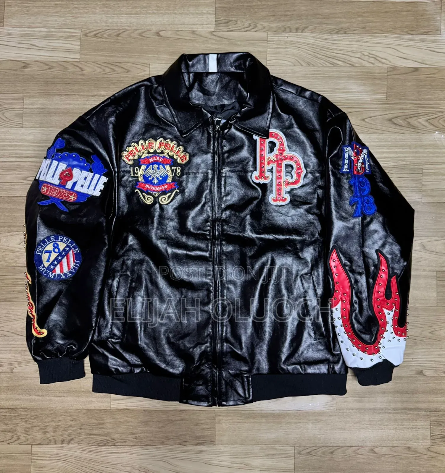 Pelle Pelle American Bruiser Leather Varsity/Heavy Racer Jacket,