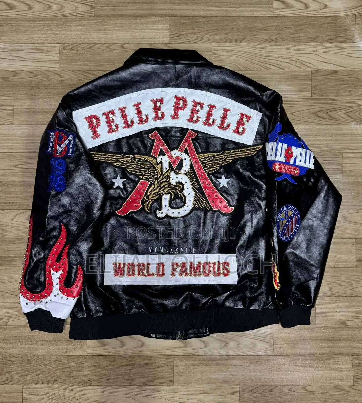 Pelle Pelle American Bruiser Leather Varsity/Heavy Racer Jacket,