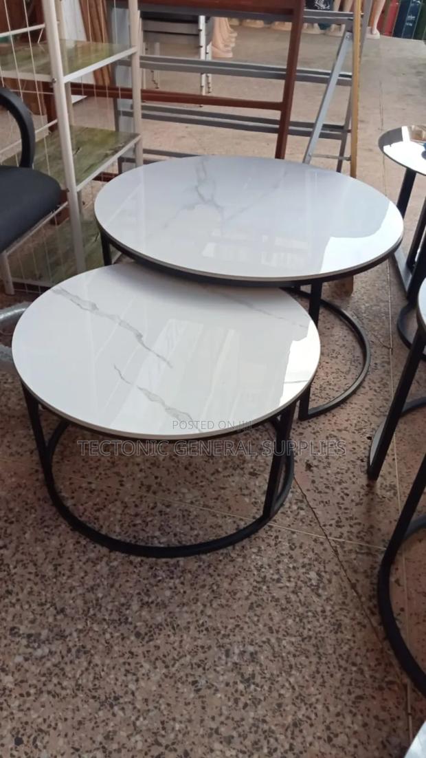 Modern Luxury 2in1 Pure Marble Nesting Tables - thumbnail 2