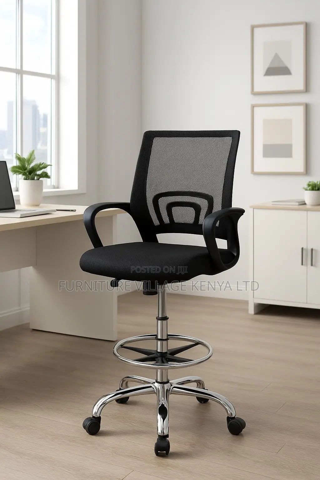 Office Chair; High Counter Cashier Mesh Back Office Seat