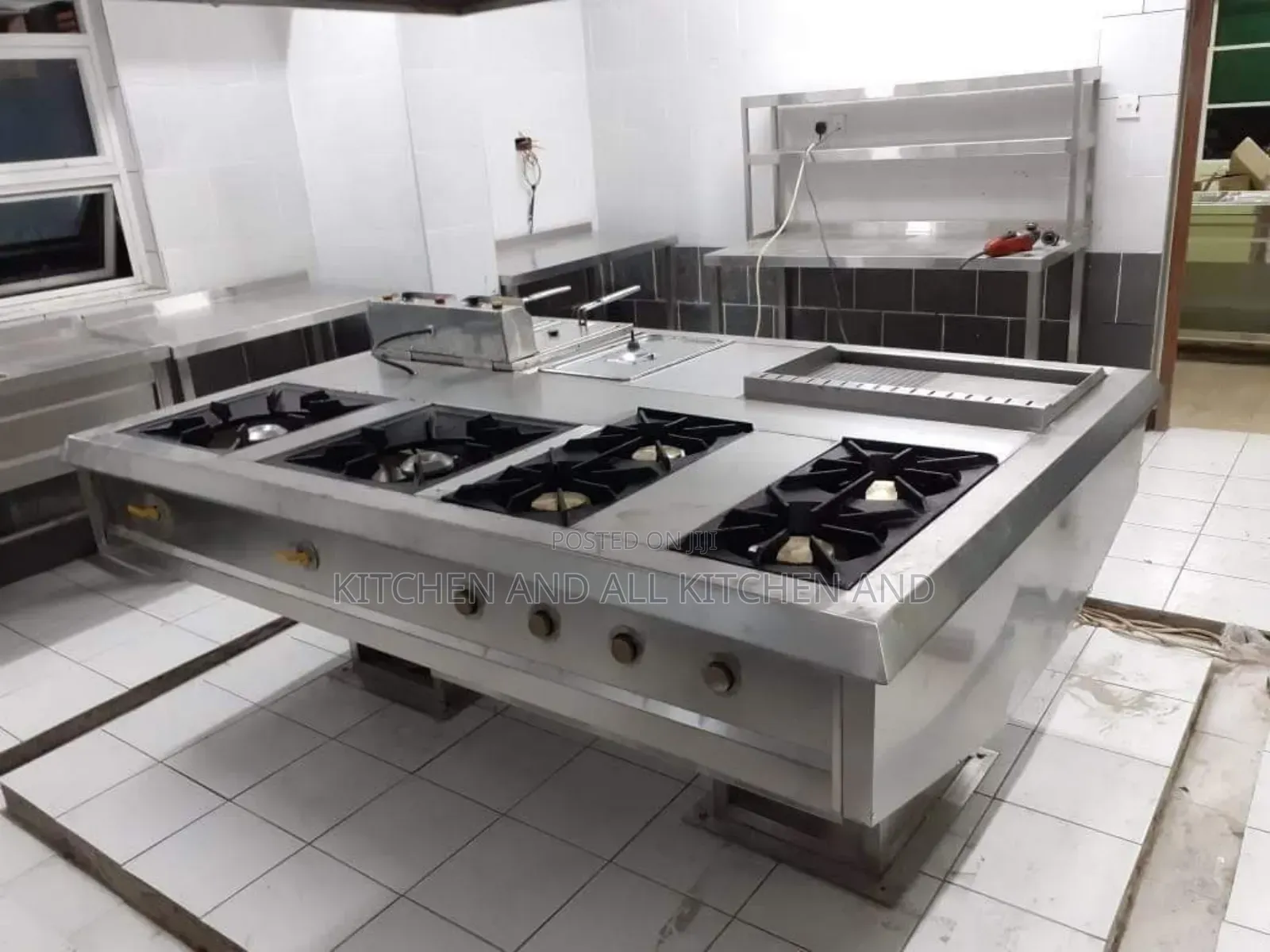 Stainless Steel Combined 6 Burner With a Griddle