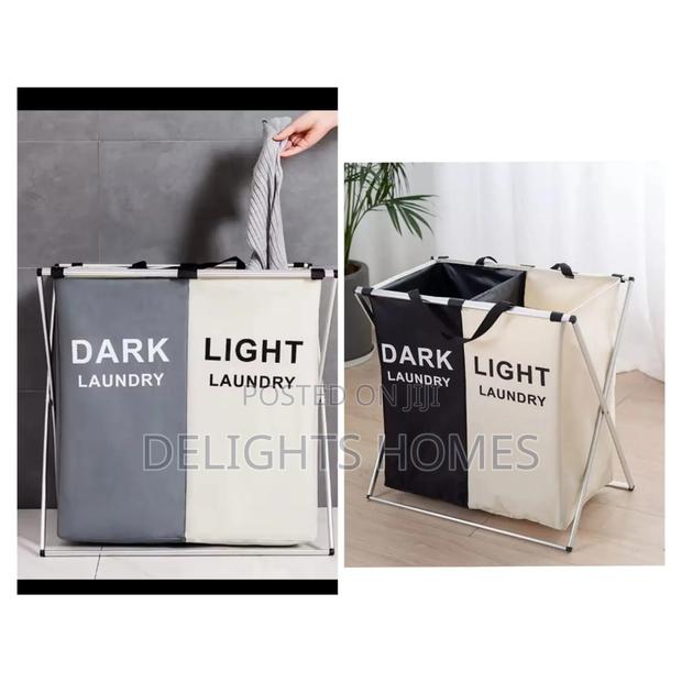 2 Compartment Foldable Laundry Basket