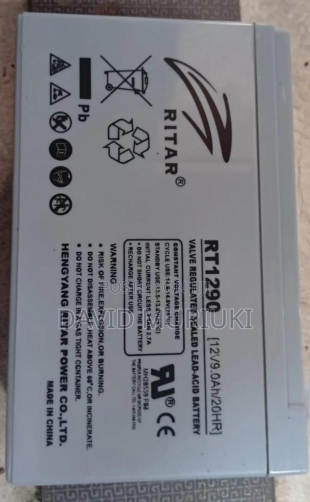 Ritar Rt1290 12v 9.0ah Valve-Regulated Sealed Lead-Acid Batteries