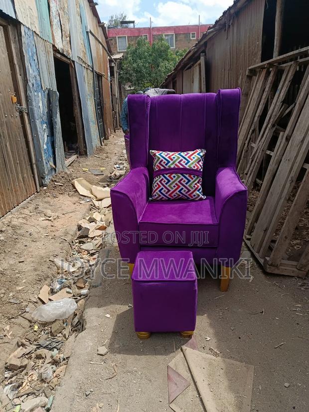Modern Purple Pedicure Seat and a Pedicure Stool