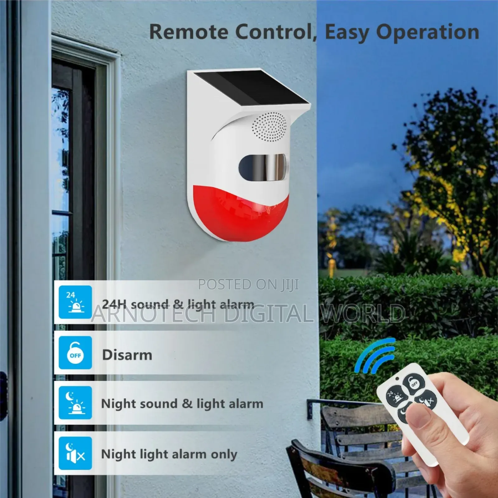 Motion Detector Remote Control Solar Energy Infrared Alarm