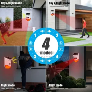Motion Detector Remote Control Solar Energy Infrared Alarm