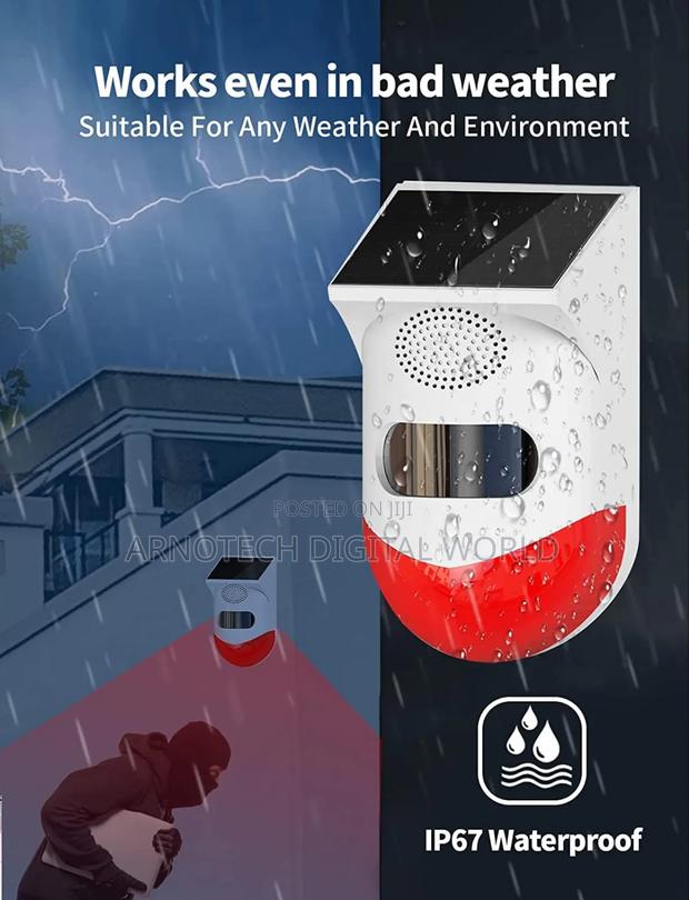 Solar Motionsensor Waterproof Securitysiren Withremote Strobelight - thumbnail 2
