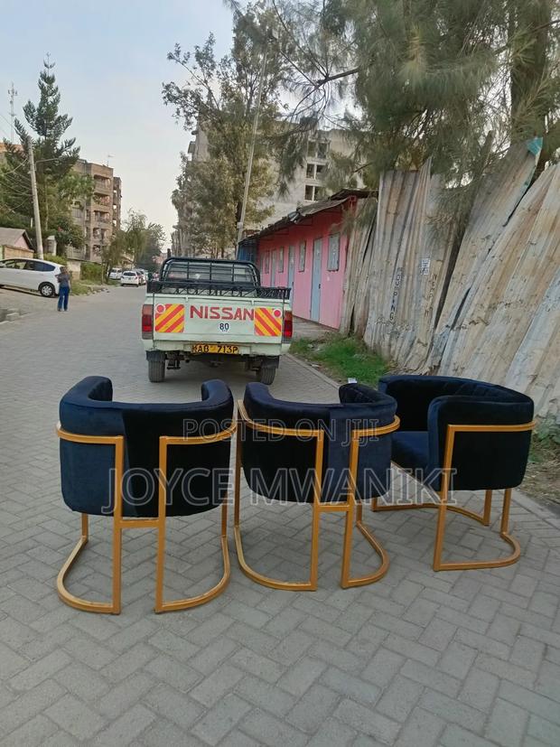 3 Manicure or Styling Seats or Salon Seats, Black and Gold Frame