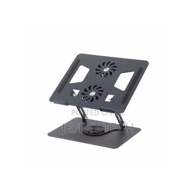 Laptop Stand – 360° Rotating Base, Adjustable Height Cooling Stand W