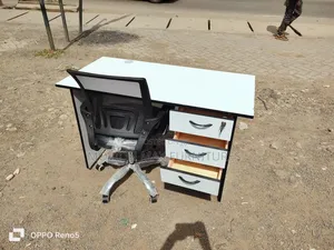 White Black Chairs Desk
