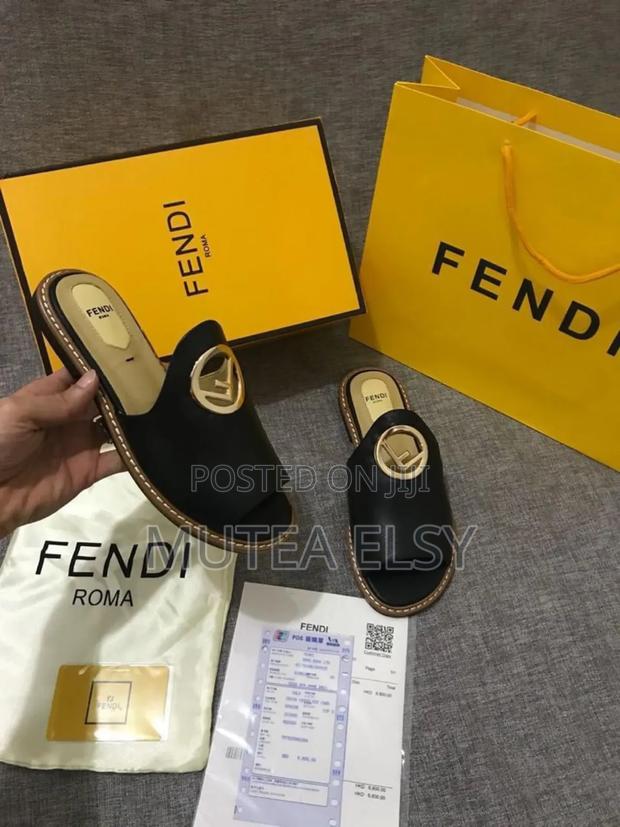 Black,White Brawn Executive Fendi Sandals - main view