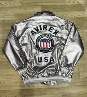 Avirex Men's Icon Pewter Metallic Limited Edition Bomber Jacket.