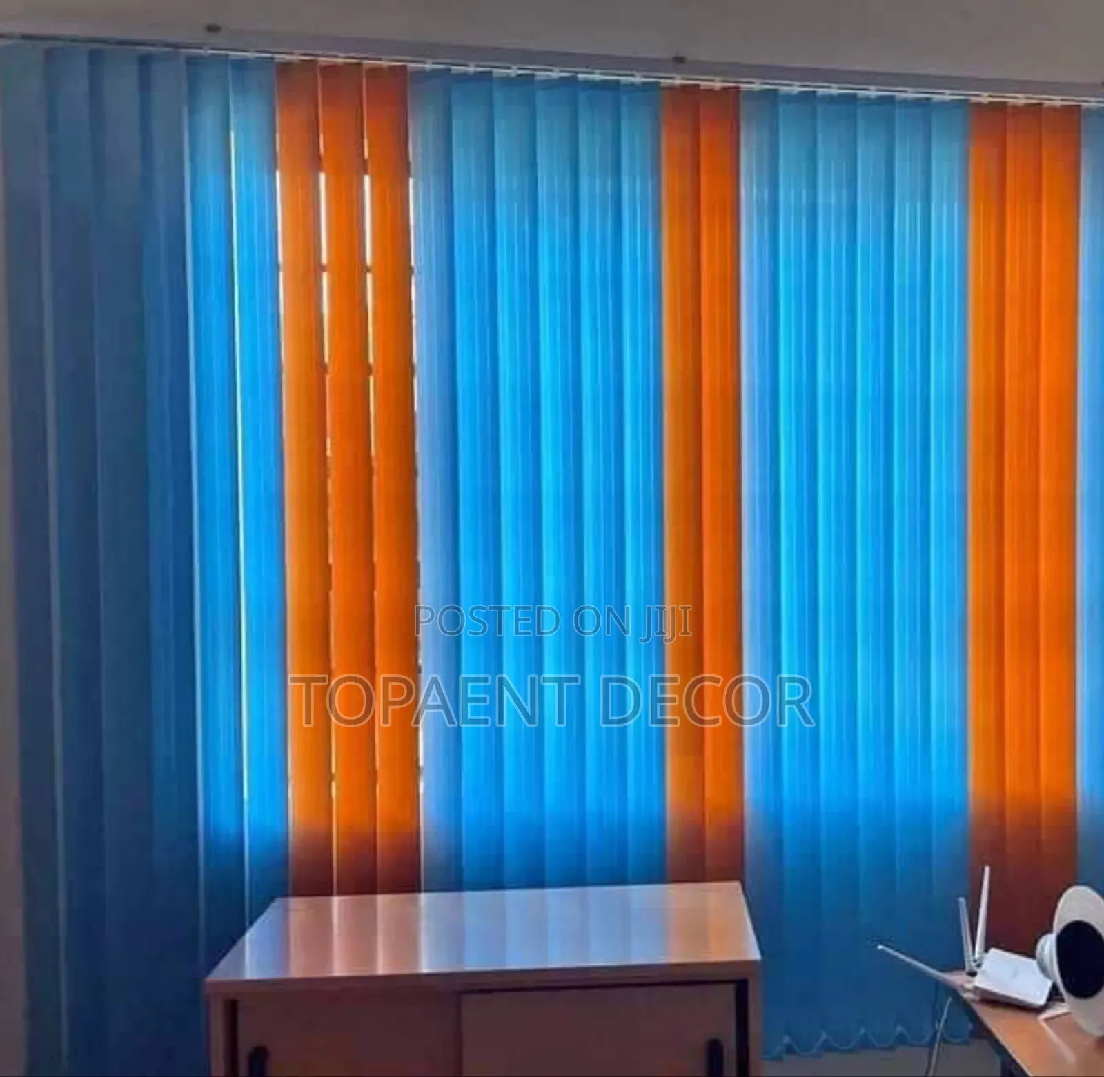 Blue And Orange Match Clean Perfect Results Vertical Blinds
