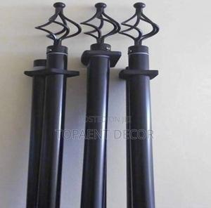 2m  Double Black Colour Adjustable Window Curtain Rods - thumbnail 2