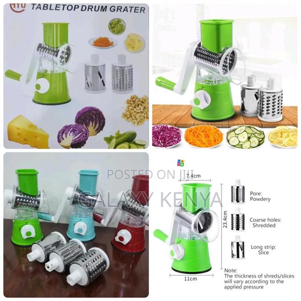 Table Top Rotary Drum Grater With 3 Slicing Options