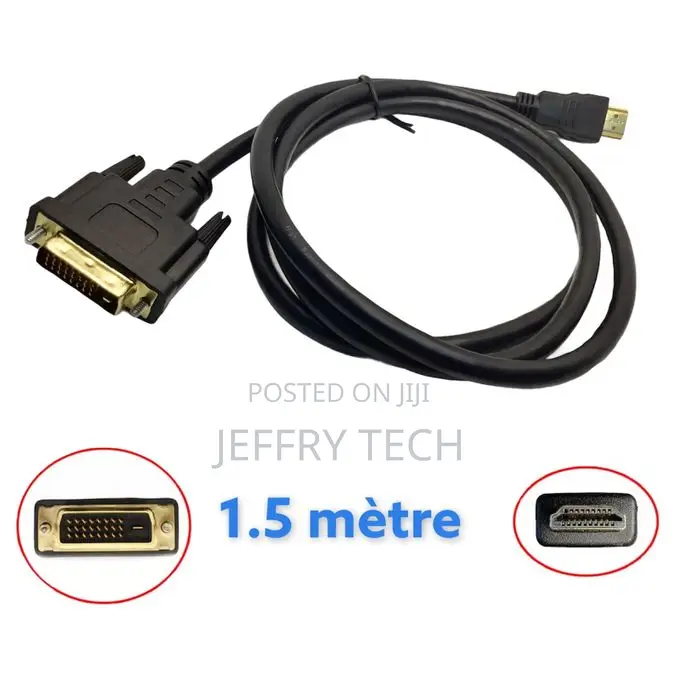 Hdmi to Dvi Adapter Cable, 24 + 1 Pin (1.5 Meters)