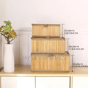 3pc Wicker Storage Boxes Set