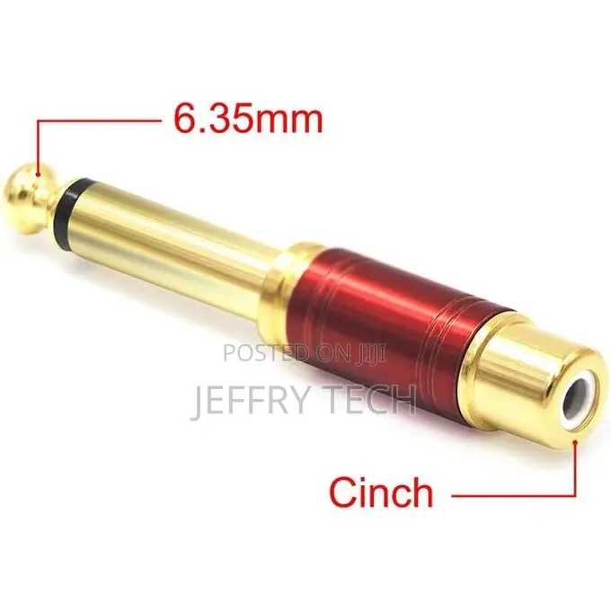 6.35mm Mono Male Jack to Female Rca Adapter