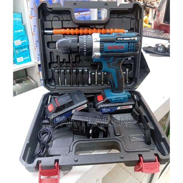 Bosch 48v Impact Cordless Drill With 2 Battery Bits, Accessories