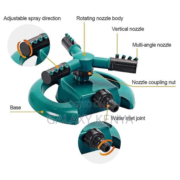 3 Arm Garden Sprinkler With 2 Spray Angle Options - thumbnail 4