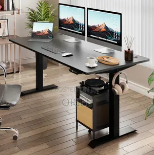Office Desk : 1.6m Office Electric Height Adjustable Computer Desk