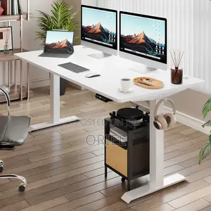 Office Desk : 1.6m Office Electric Height Adjustable Computer Desk