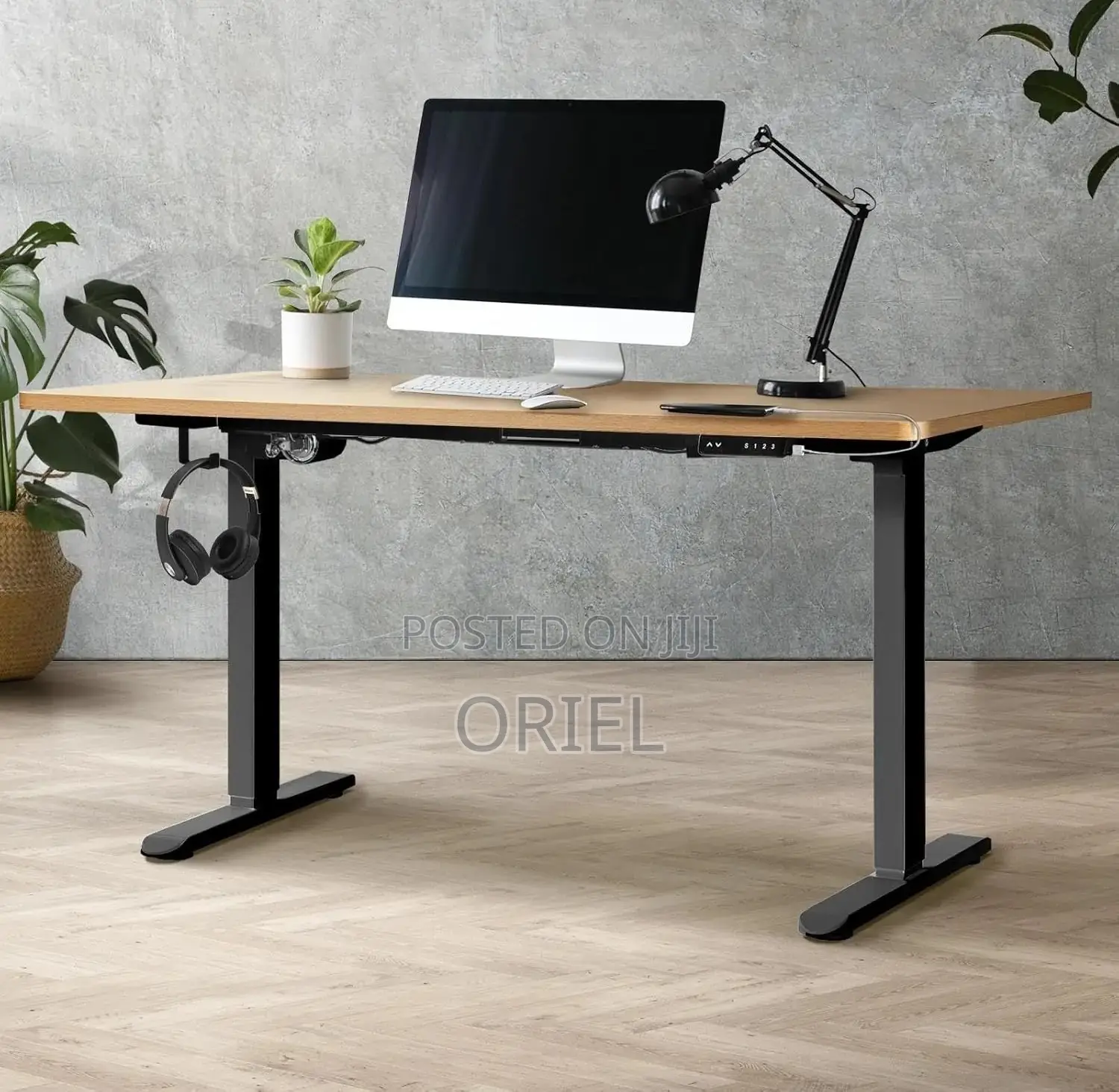 Office Desk : 1.6m Office Electric Height Adjustable Computer Desk
