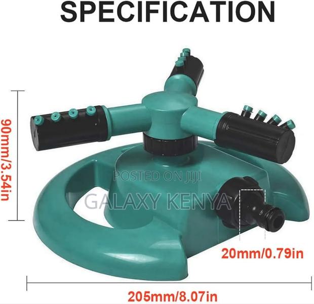 3 Arm Garden Sprinkler With 2 Spray Angle Options - thumbnail 7