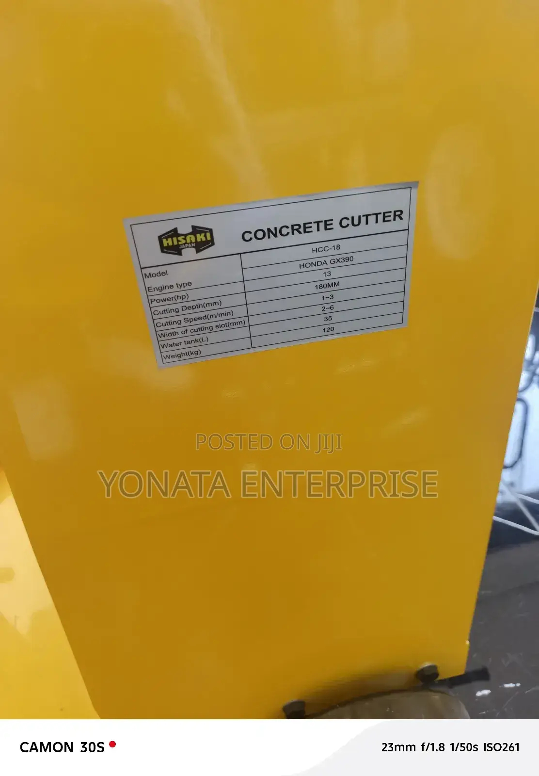 18" Hisaki Concrete Cutter With Gx390 Engine