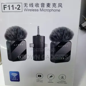 F11-2 Dual Wireless Lavalier Microphone System 2.4ghz