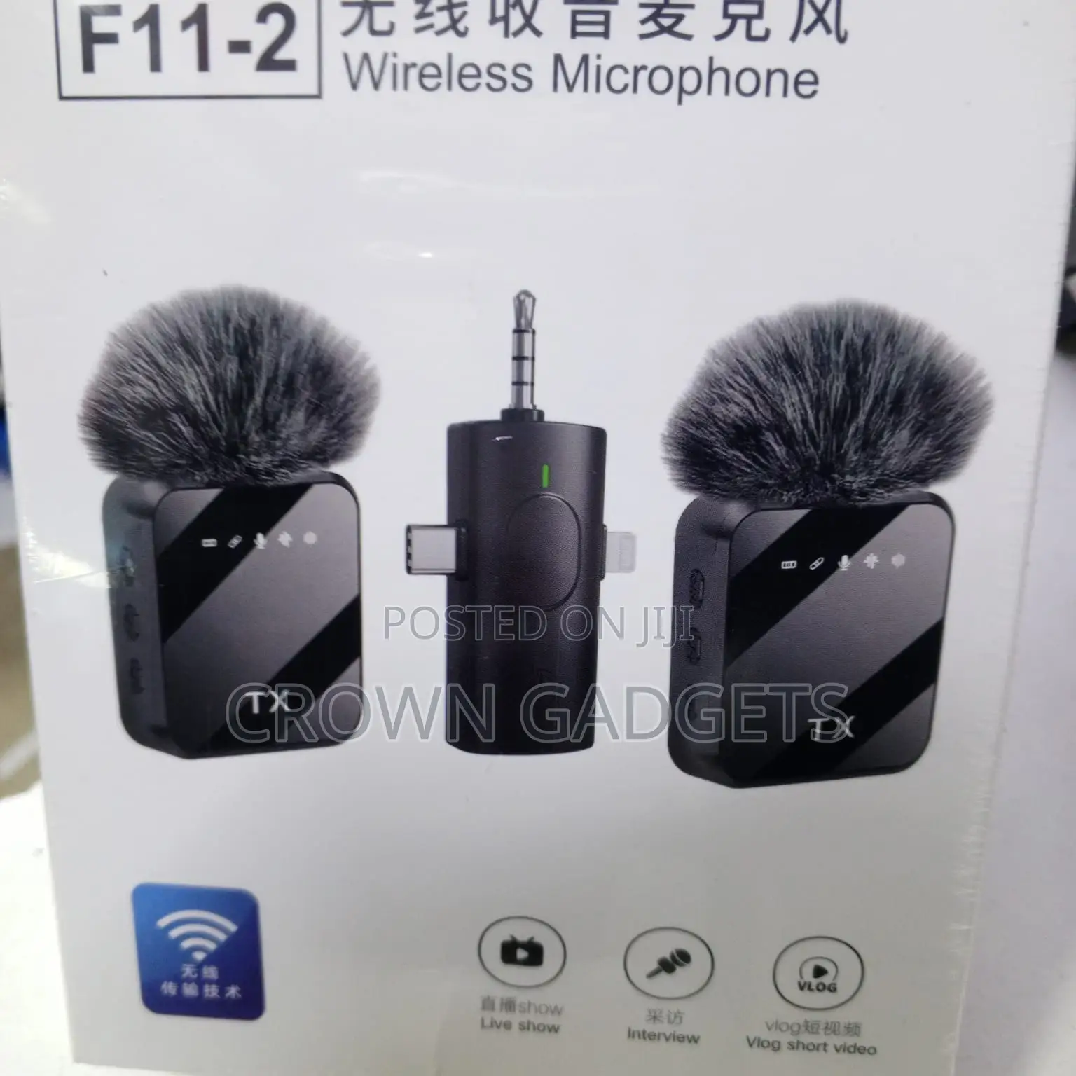 F11-2 Dual Wireless Lavalier Microphone System 2.4ghz