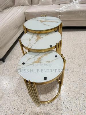 3-in-1 Marble Nesting Table Set. - thumbnail 2