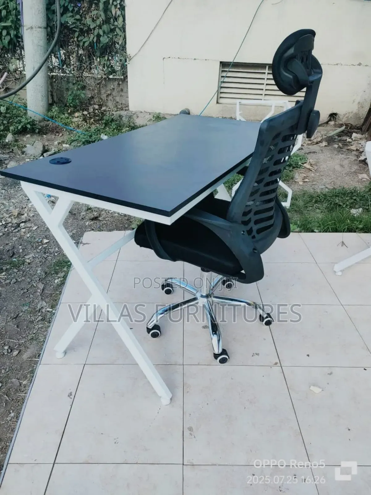 Fabalaxe Headrest Chair and Metallic Study Table