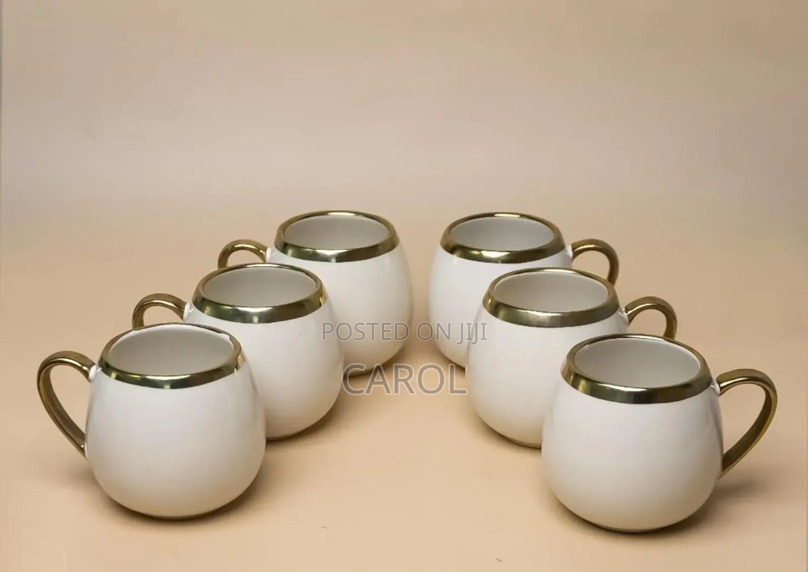 Ceramic Pot Mug With Gold Ring Available