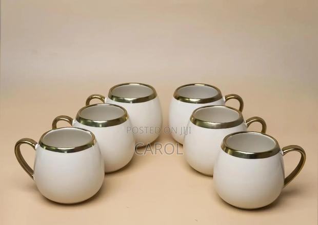 Ceramic Pot Mug With Gold Ring Available
