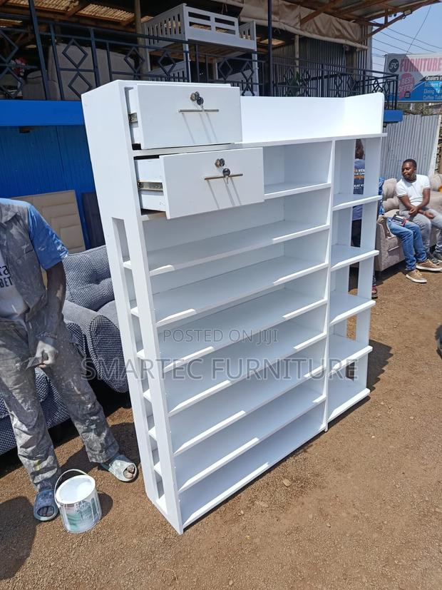White Modern Shoe Rack - main view
