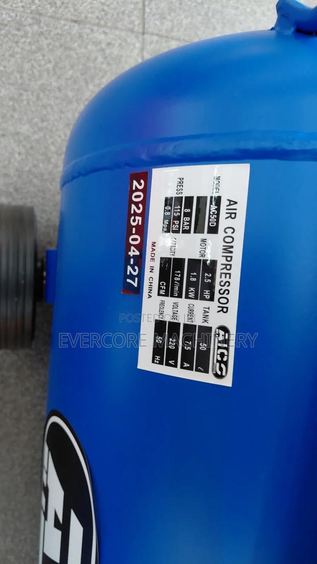 50l Belt Driven Air Compressor Machine 8bar. - thumbnail 2
