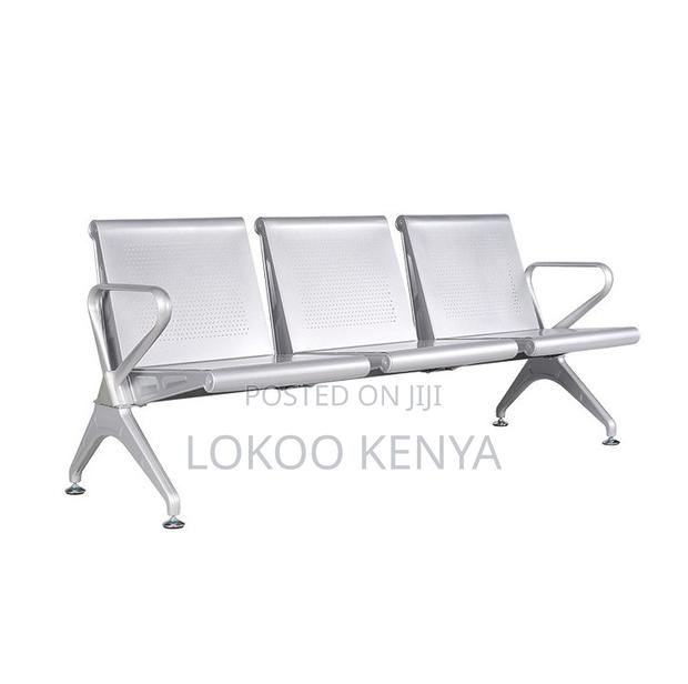 Waiting Bench; 3 Link Non Padded Heavy Duty Reception Waiting Bench - thumbnail 2