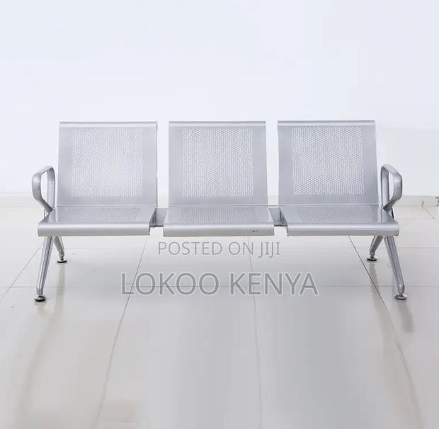 Waiting Bench; 3 Link Non Padded Heavy Duty Reception Waiting Bench - thumbnail 3