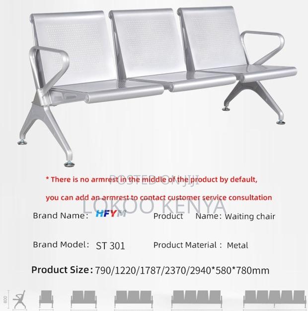 Waiting Bench; 3 Link Non Padded Heavy Duty Reception Waiting Bench - thumbnail 6