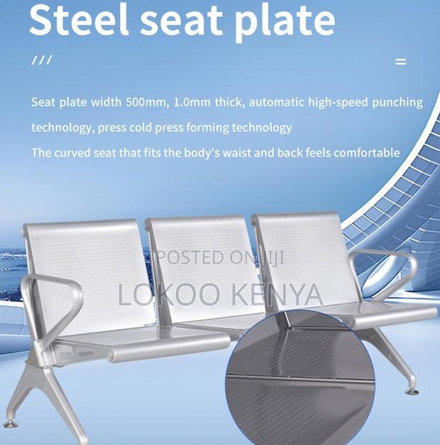 Waiting Bench; 3 Link Non Padded Heavy Duty Reception Waiting Bench - thumbnail 9