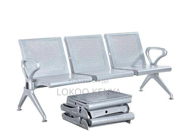 Waiting Bench; 3 Link Non Padded Heavy Duty Reception Waiting Bench - thumbnail 11