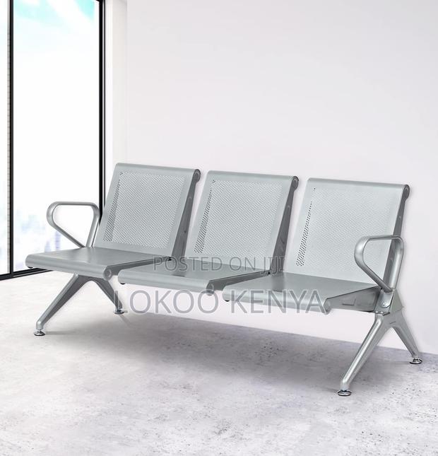 Waiting Bench; 3 Link Non Padded Heavy Duty Reception Waiting Bench - thumbnail 13