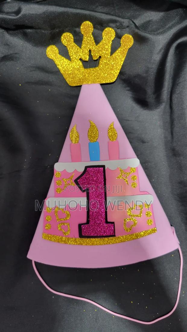 Pink Number Birthday Hats - main view