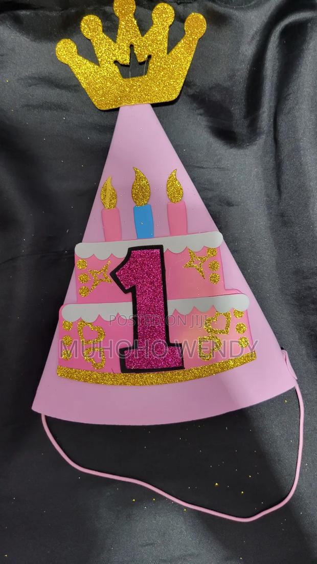 Pink Number Birthday Hats - thumbnail 2