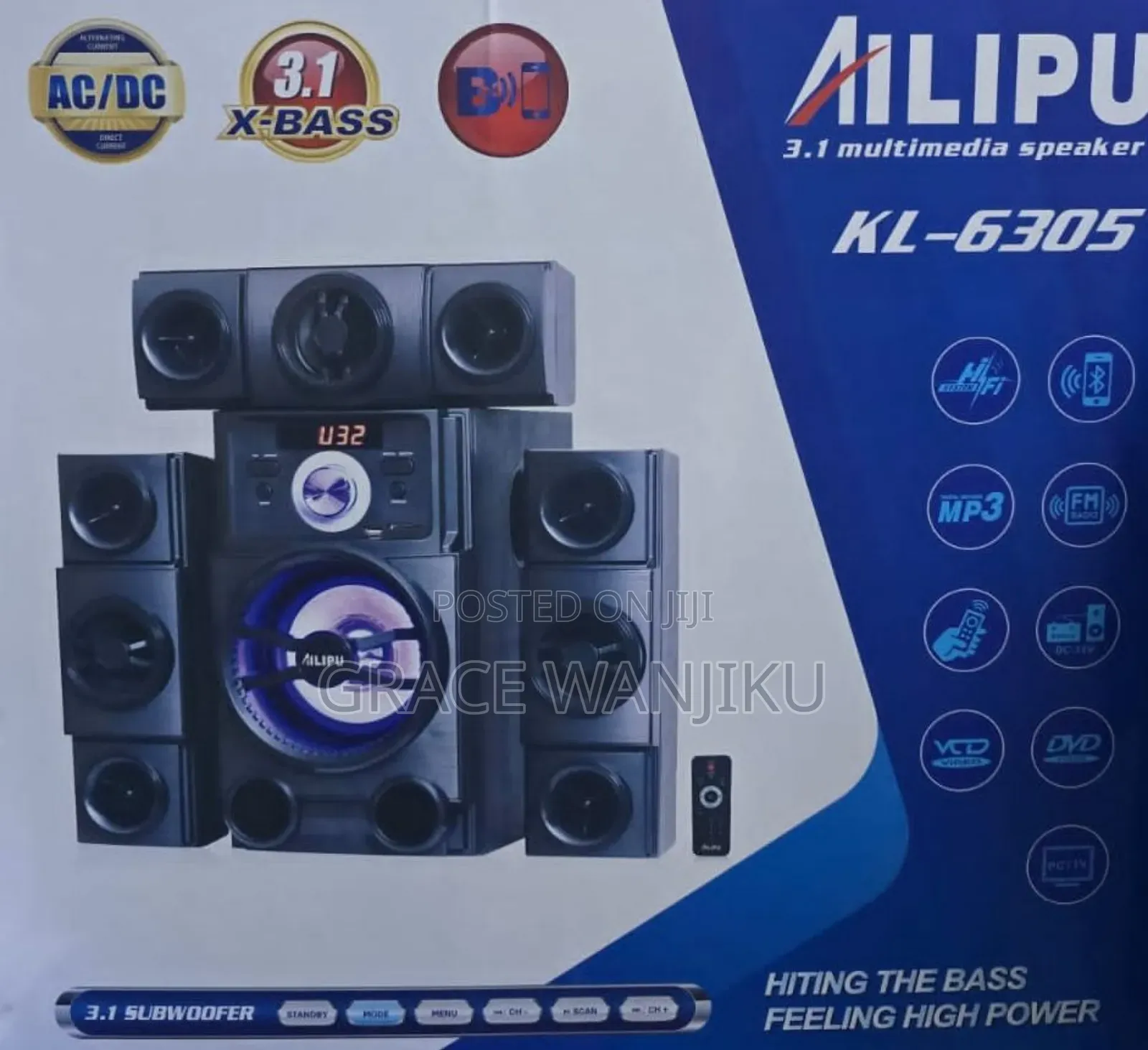 3.1ch Ailipu Homethearte Multimedia Speaker System Woofer